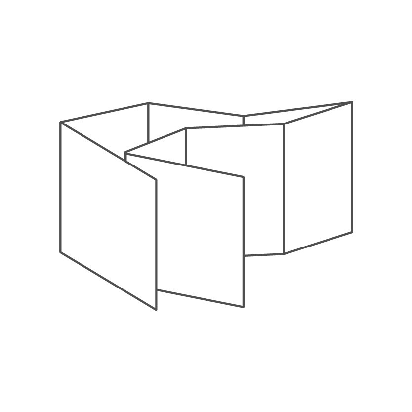 dépliant 8 volets - 16 faces 98x98 840x297 mm roulé