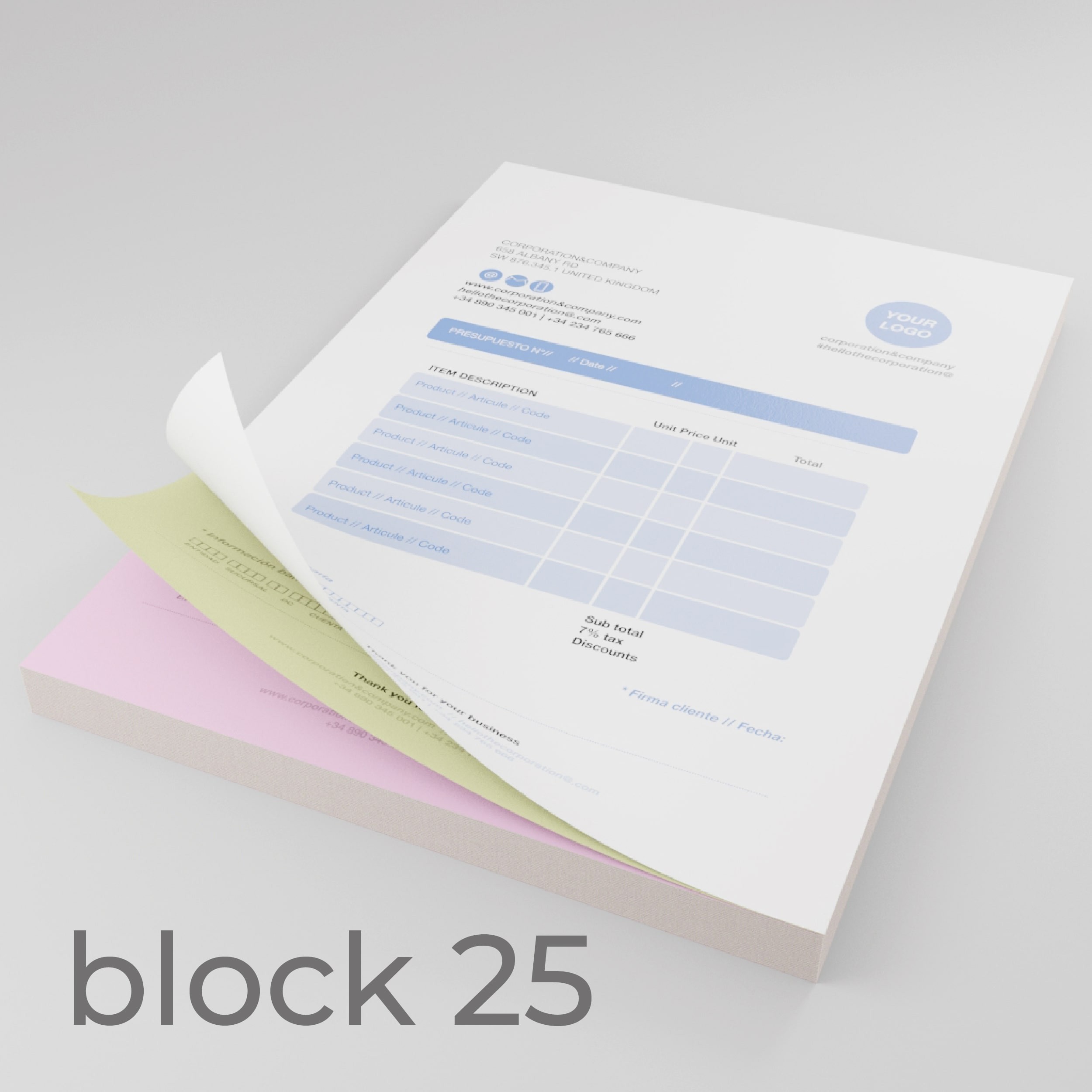 Carnets Liasses A3 Autocopiante 80gr Carnet de 25